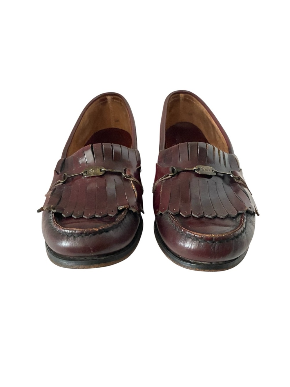 Flash Sale G.H Bass Weejuns Burgundy Leather Kiltie Horsebit Loafers 8 Preppy - Picture 5 of 14